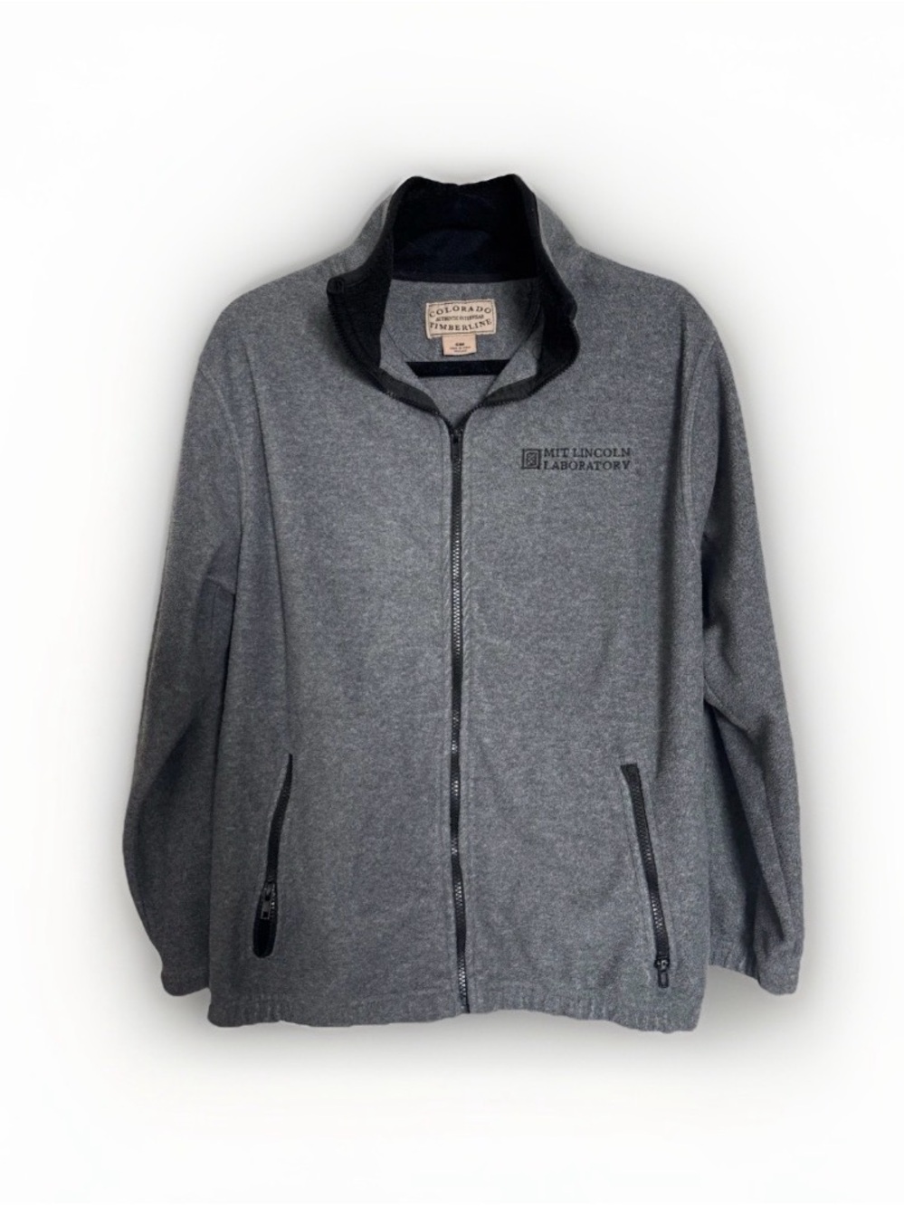 Colorado Timberline Grey Zip Up Cadet Collar Jacket MIT Lincoln Library Size S